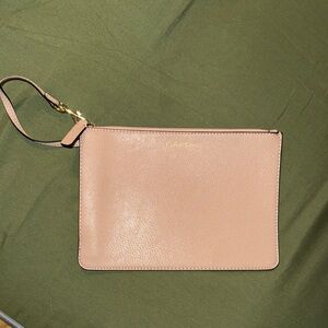 Calvin Klein Beige Wristlet Clutch